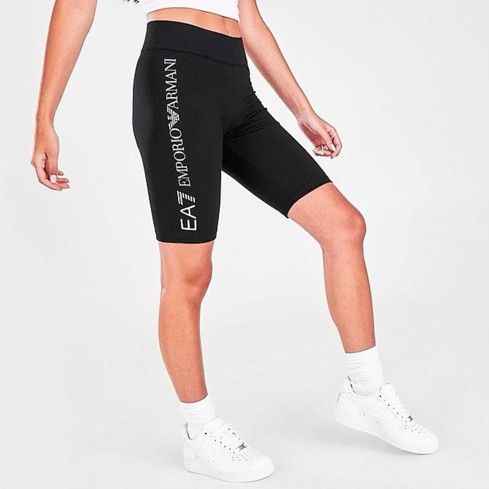 Emporio Armani Women’s Black Biker Shorts medium